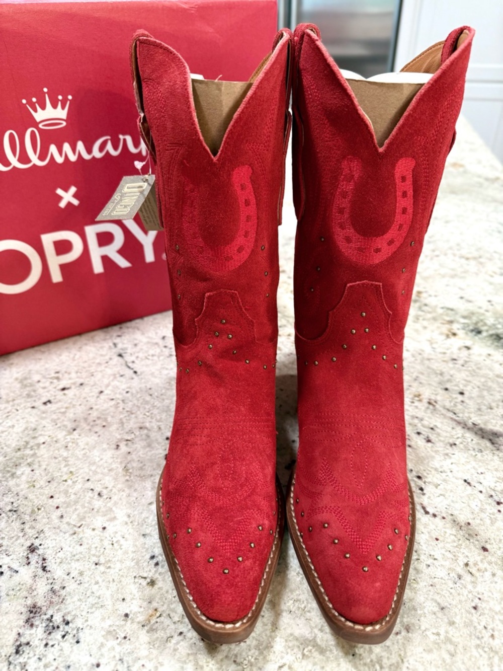 DINGO Hallmark x Opry® Merlot Suede Women's Cowboy Boots NWT - Picture 3 of 16